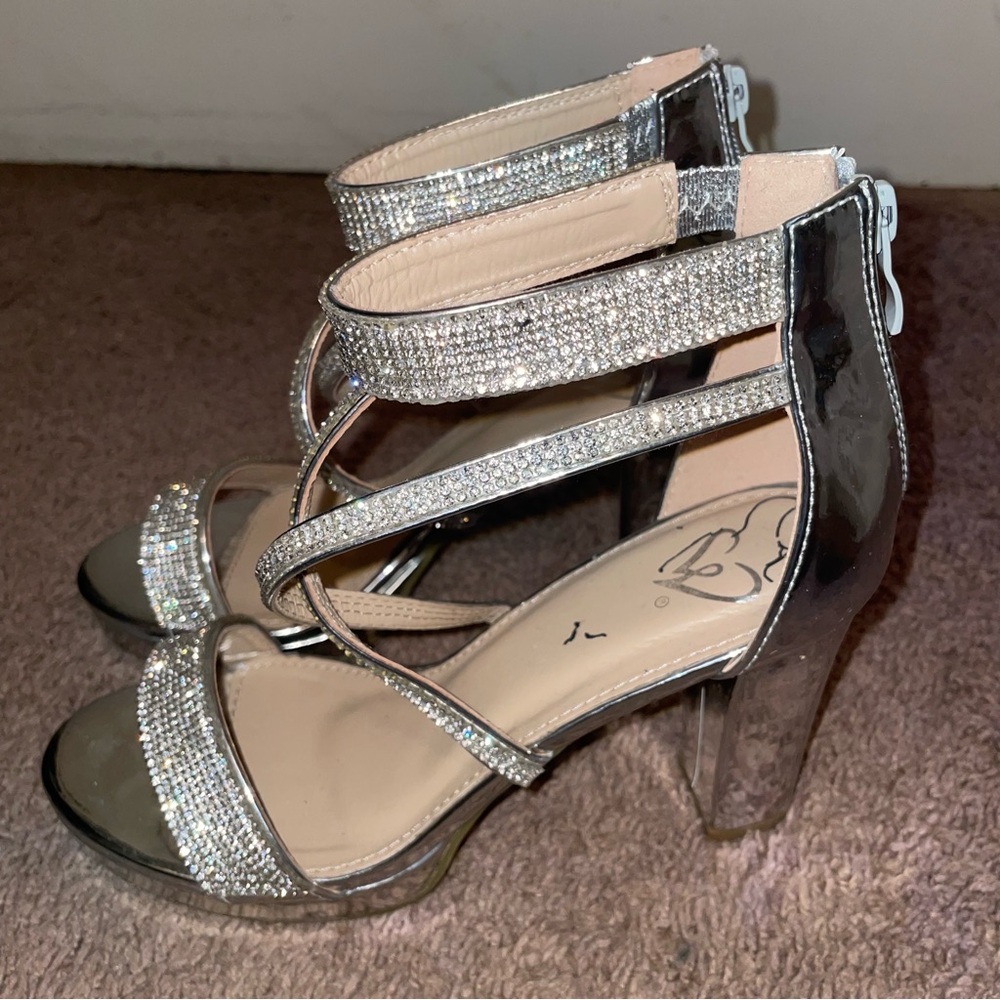 Windsor Shimmering Silver Strappy Heels
